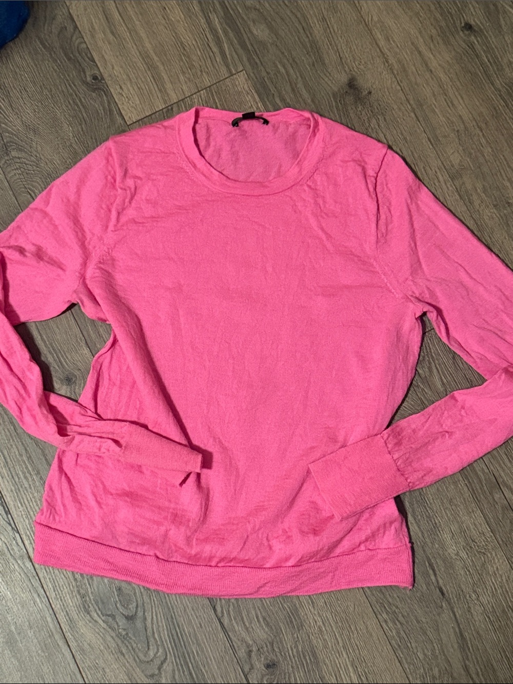 J. Crew Bright Pink Long-Sleeve Crewneck Top